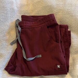 Yola figs Burgundy scrub pants